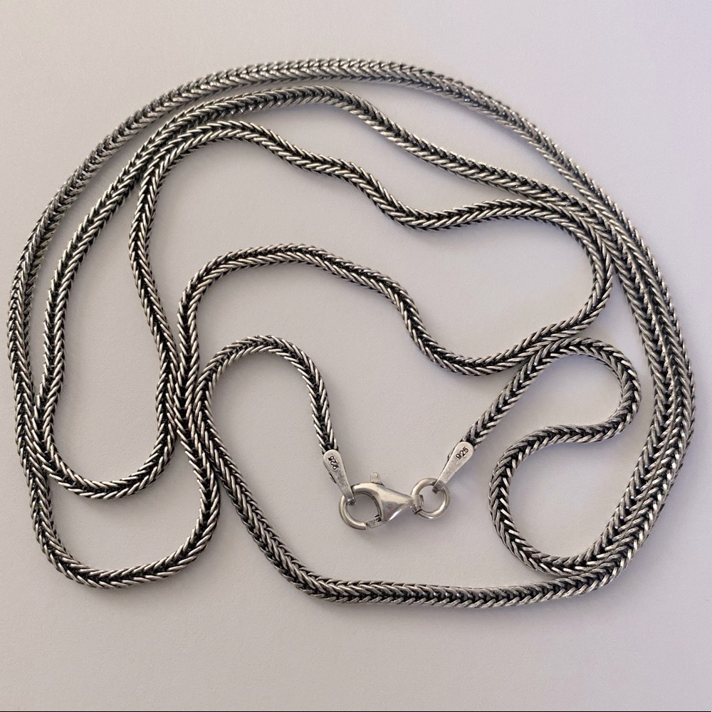 925 silver 23.5” 2mm necklace thick chain 23.5 inches Unisex